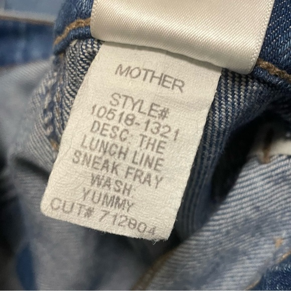 MOTHER x SNACKS! Women's The Lunch Line Sneak Fray Wide Leg Jeans Yummy Sz 26 - Picture 9 of 12